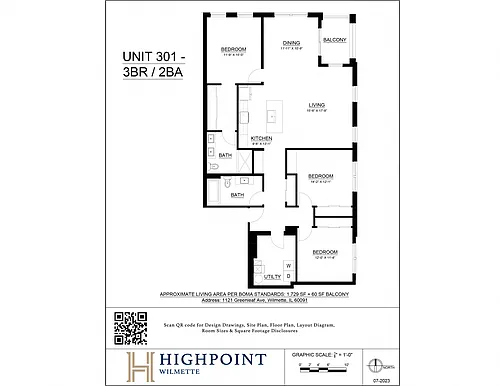 Floor plan 3 Bed 2 Bath