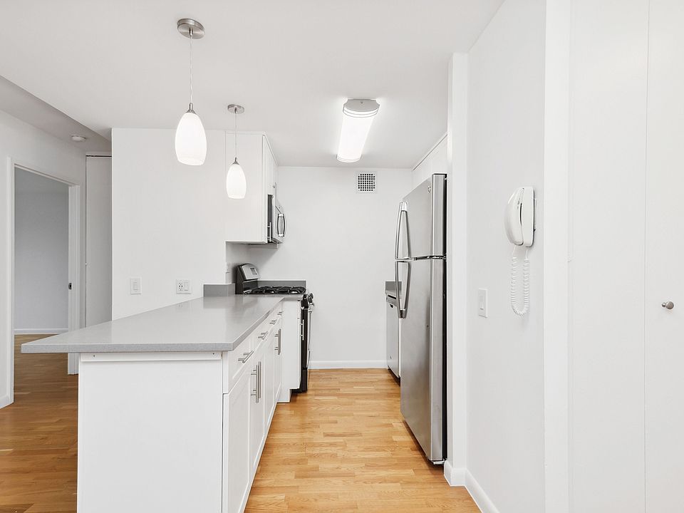 Typical kitchen with modern, stainless steel appliances