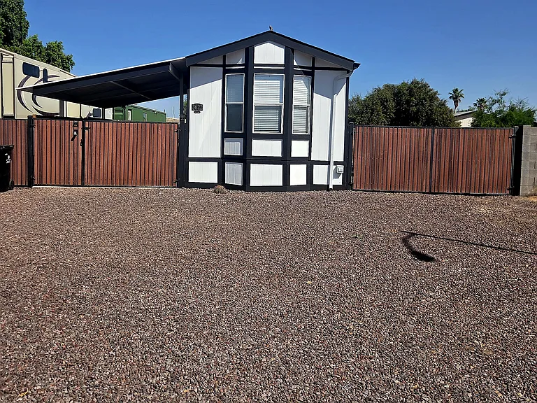 Front with plenty of parking. 35 feet from curb to house.