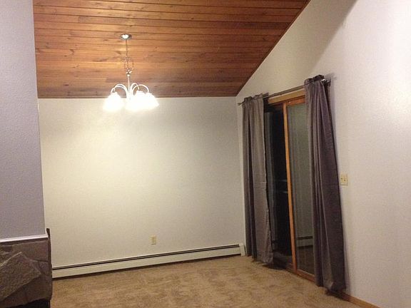 Dining room with balcony.