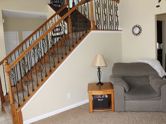 Living room with open stairs