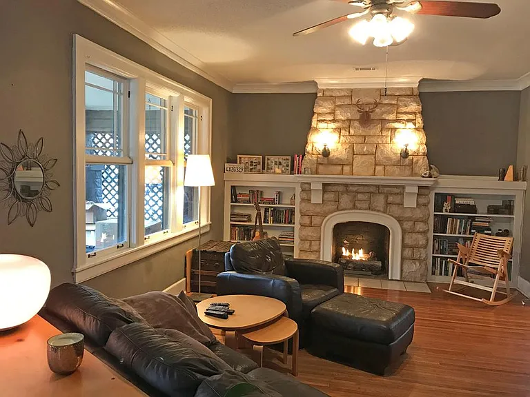 Cozy gas fireplace