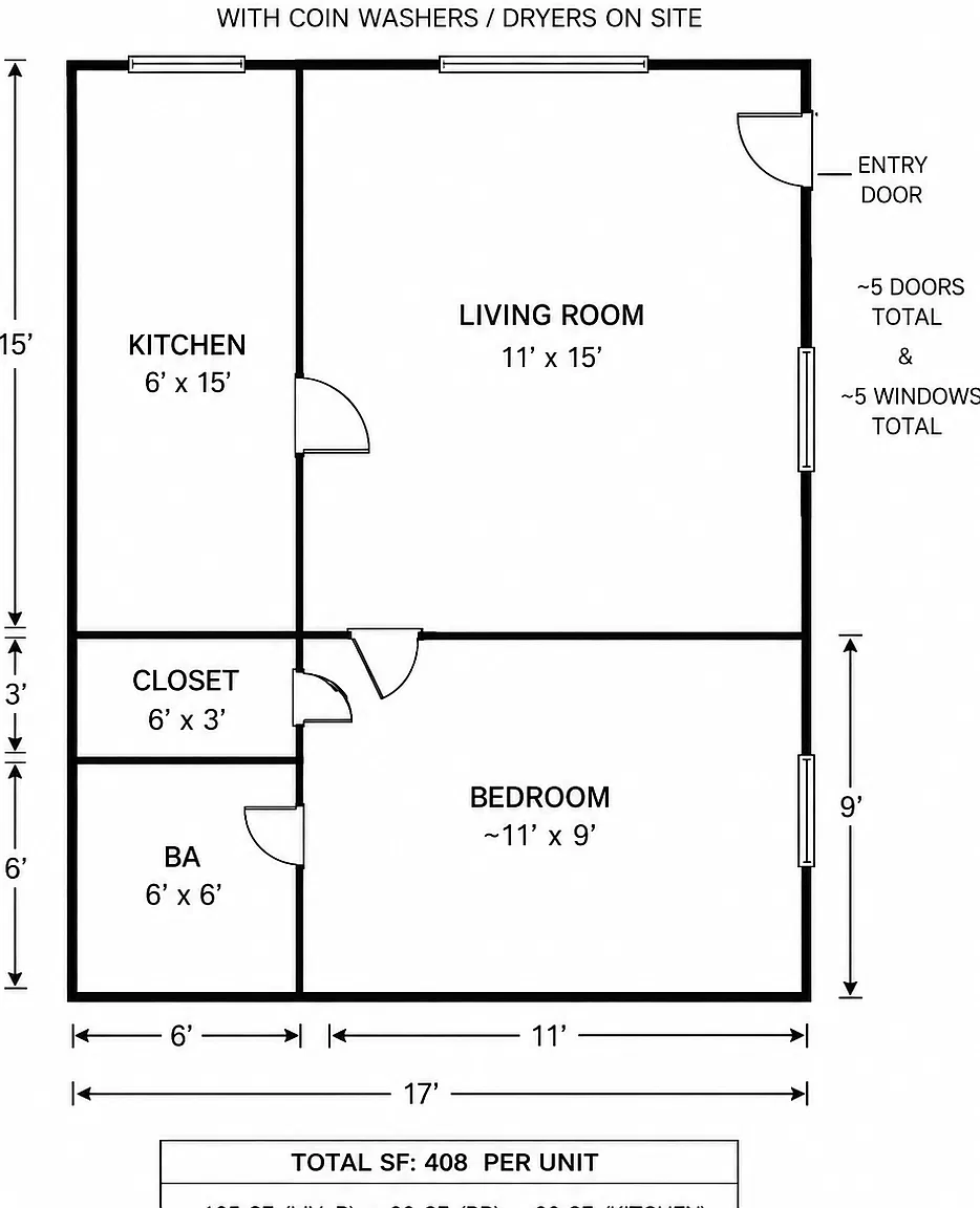 1 bed, 408 sqft, $1,050 — Photo 1