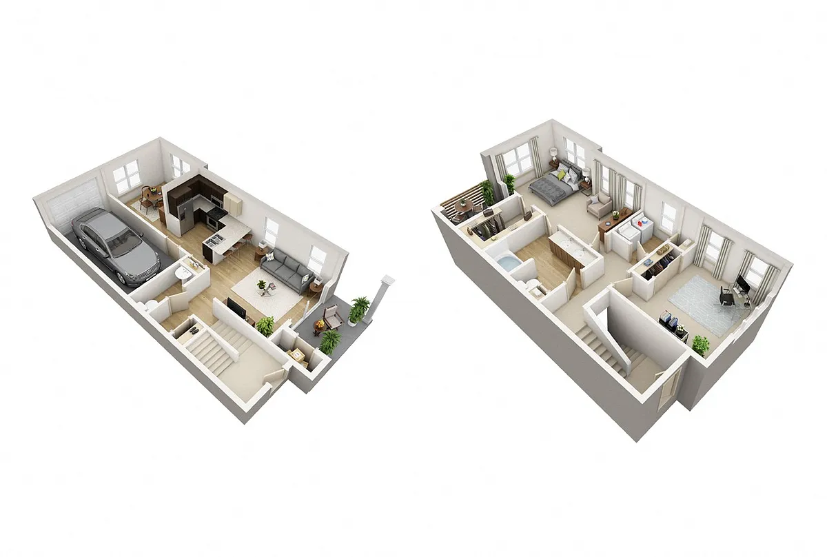 Floor plan Townhome with Garage