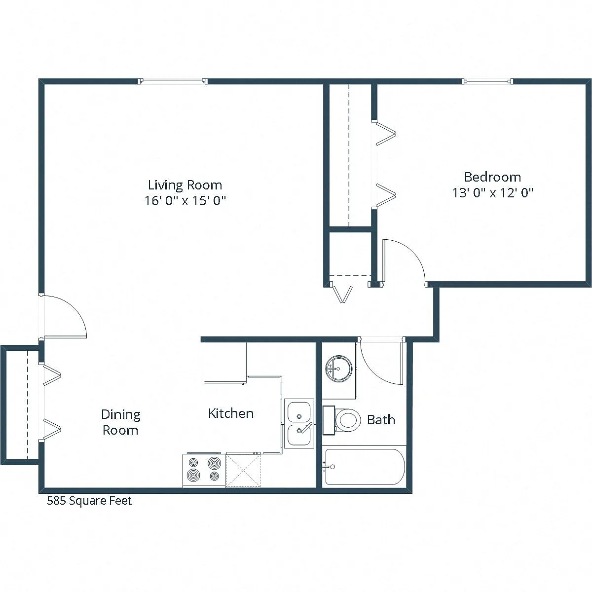 Floor plan One Bedroom 11A