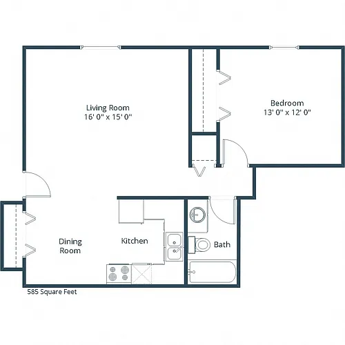 Floor plan One Bedroom 11A