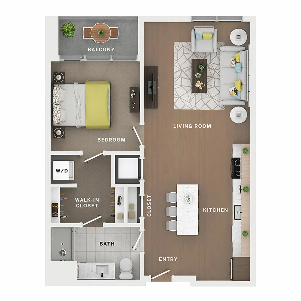 Floor plan 1BR/1BA - Mica