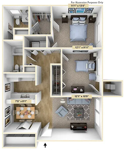 Floor plan Two Bedroom Buckingham