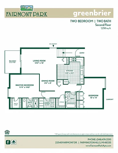 Floor plan Greenbriar Second Floor
