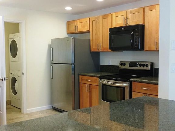 The new kitchen, with stainless steel appliances