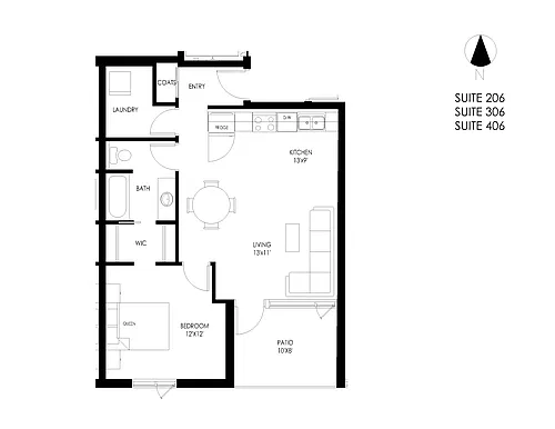 Floor plan 1 Bedroom 1 Bathroom