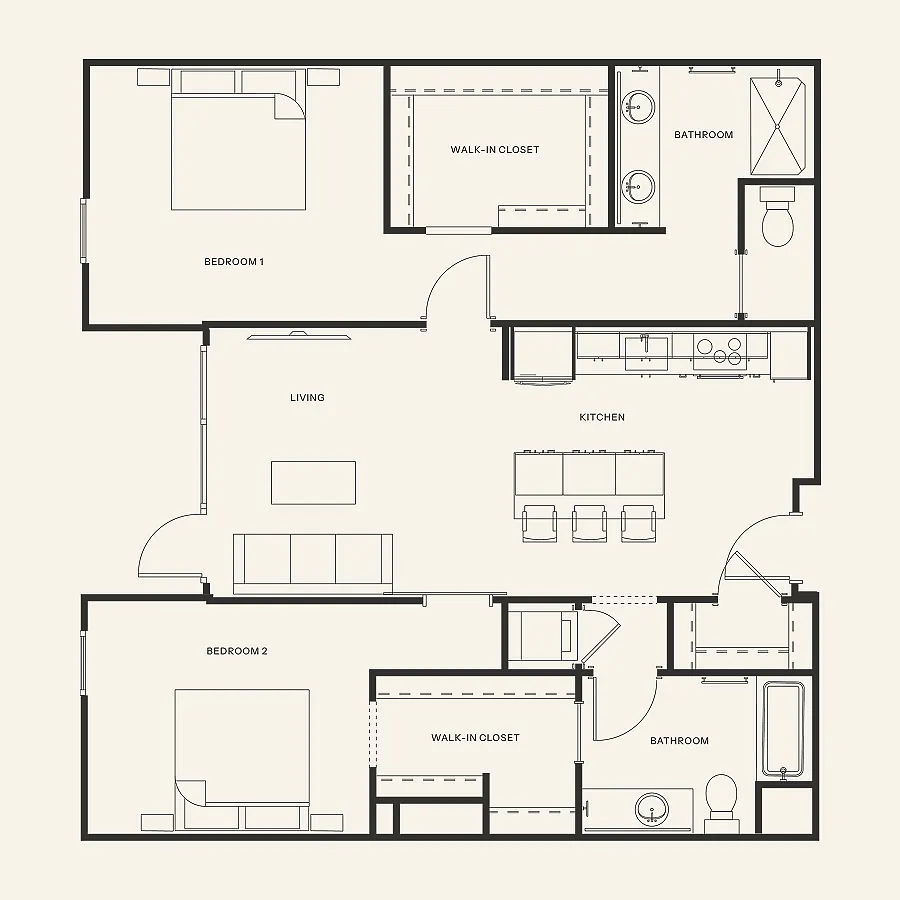 Floor plan B2 - Two Bedroom