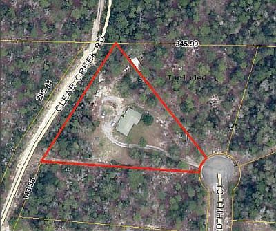 Aerial, lot house sits on