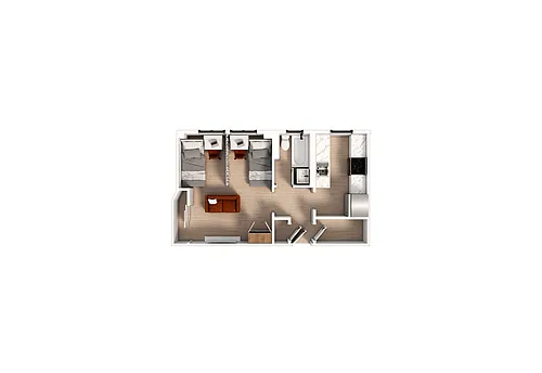 Floor plan 1 Bedroom | 1 Bath