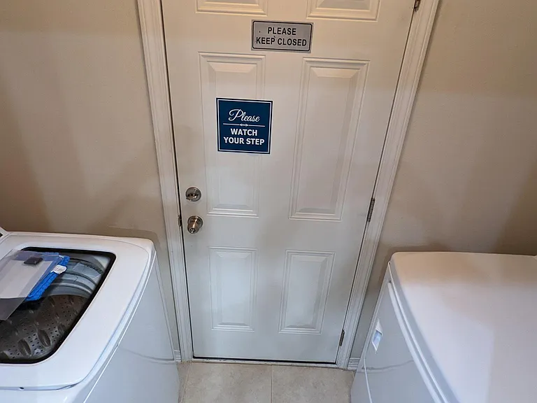 Keep your clothes fresh and clean with our full-size washer, dryer, iron, and ironing board_everything you need for a hassle-free stay.