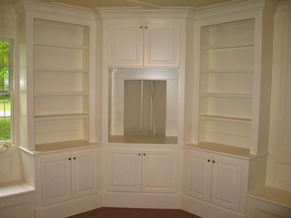 Close-Up of Entertainment Section of Bookcase