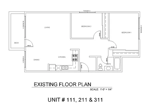 Floor plan 2x1 - 854 sqft
