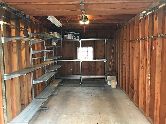 Inside garage - shelves