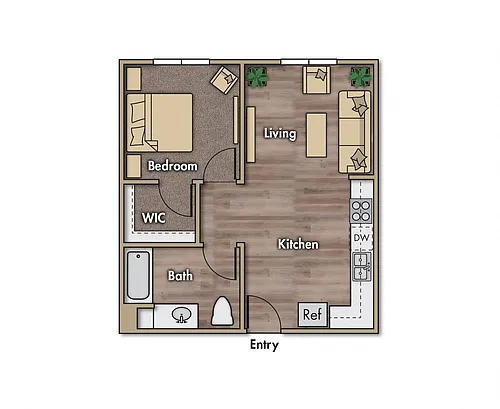 Floor plan 1 bedroom