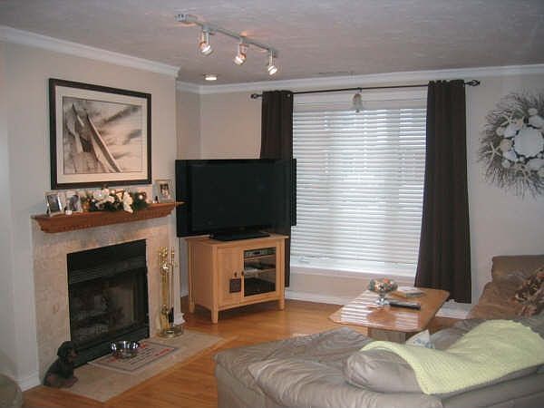 Cozy living w/ fireplace