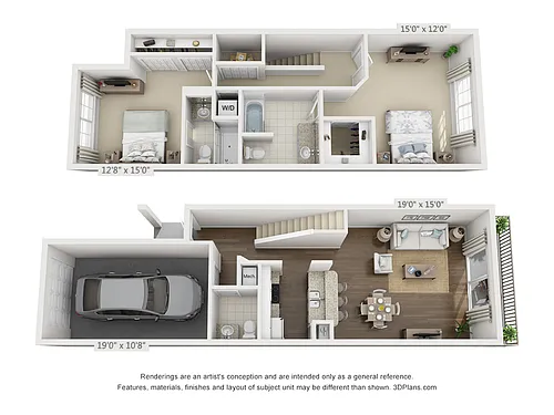 Floor plan Fitzgerald 2x2.5