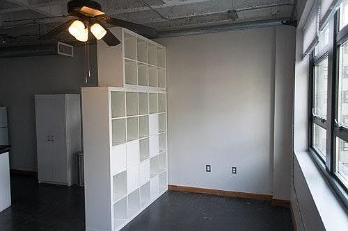 Studio Bedroom and Optional Divider Shelves