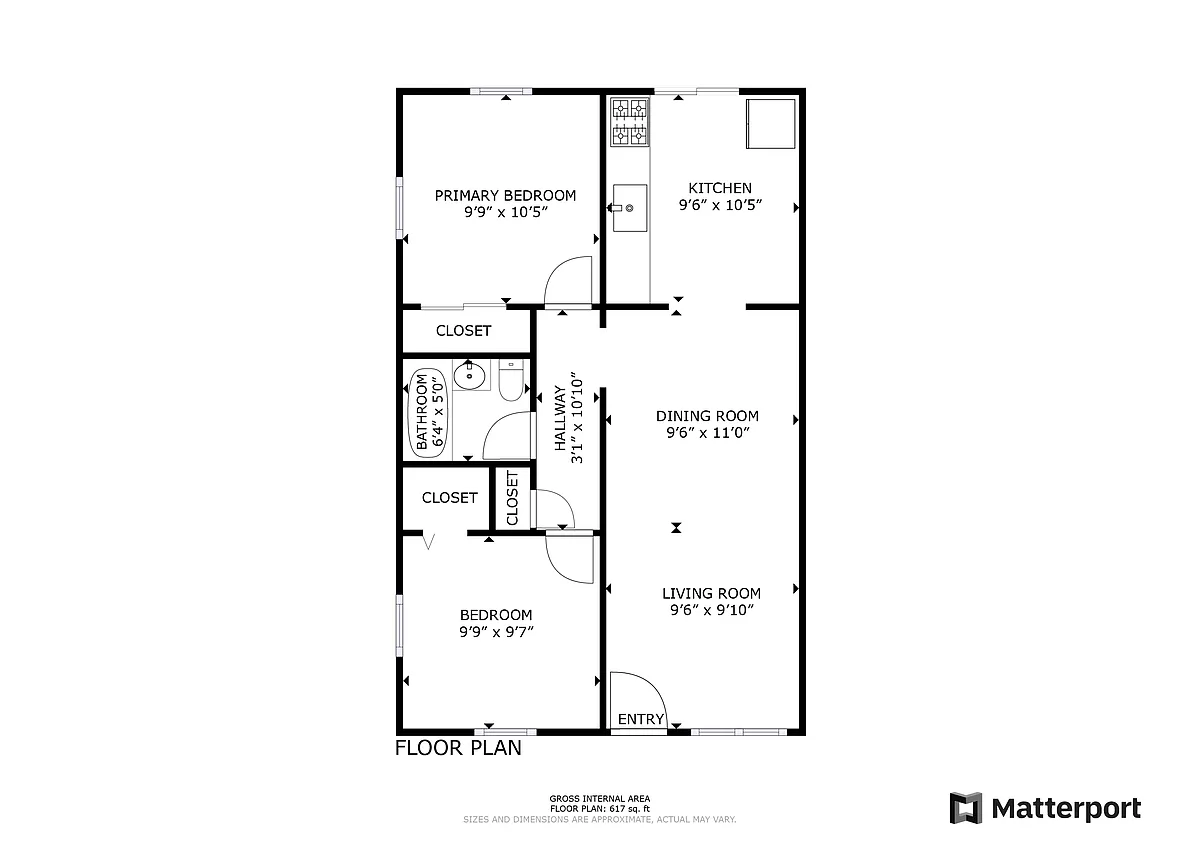 Floor plan 2 Bed 1 Bath