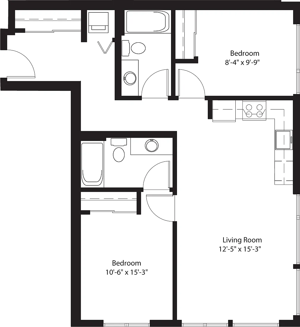 Floor plan 2 Bedroom D