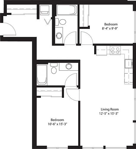 Floor plan 2 Bedroom D