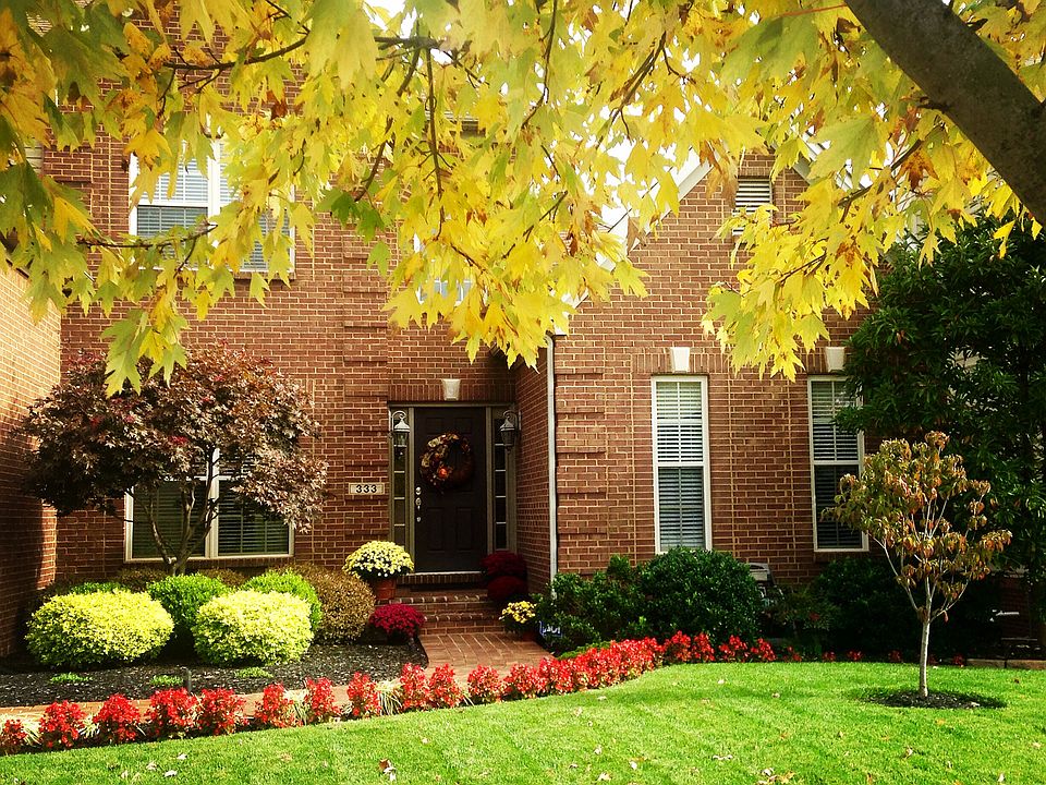 Front of house in fall