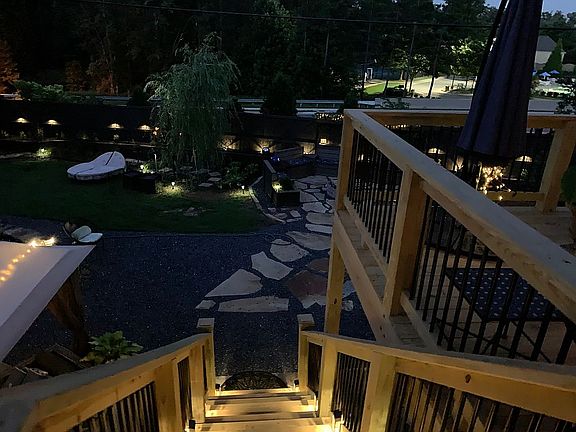 Deck leading to backyard 