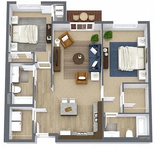 Floor plan 2X2 B
