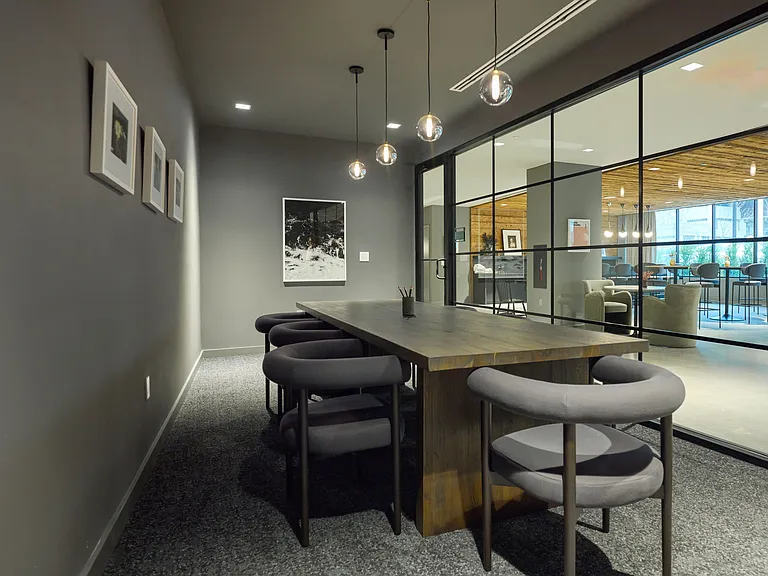 Private conference room and meeting area