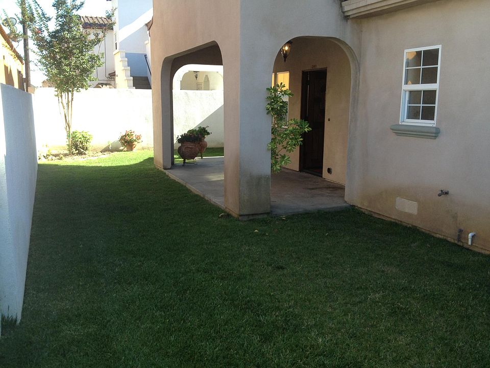 The private yard and front door.