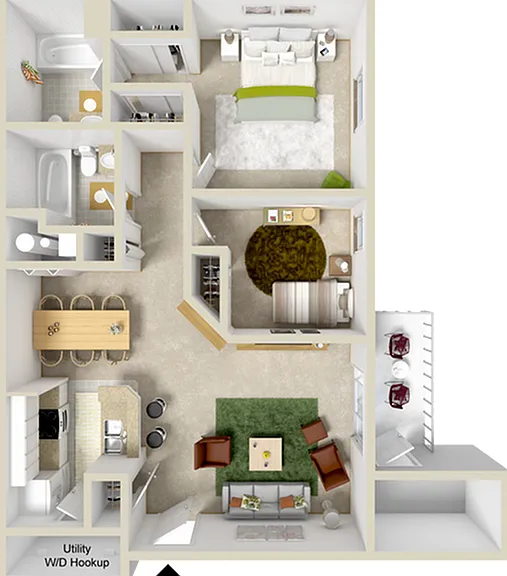 Bayberry - 2 Bed Floor Plan Bayberry - 2 Bed Floor Plan
