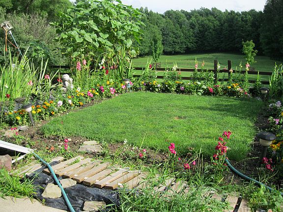low care garden with field 