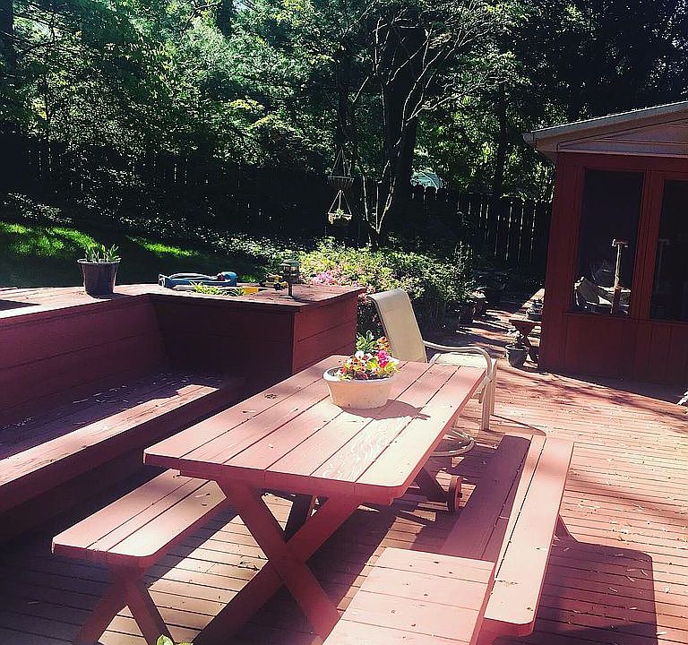 Full red wood deck & porch
