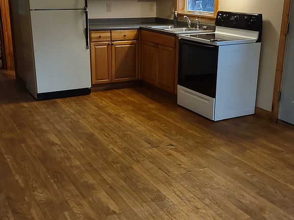 View from living room towards kitchen