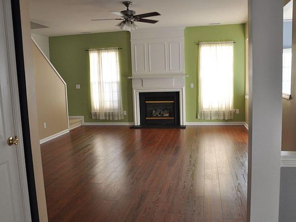 Living room with wood floors
