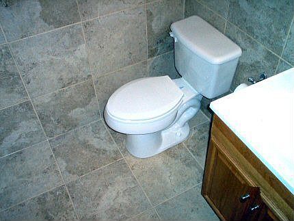 downstairs bath tiled floor