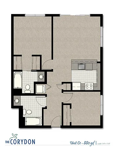 Floor plan Two Bedroom C1