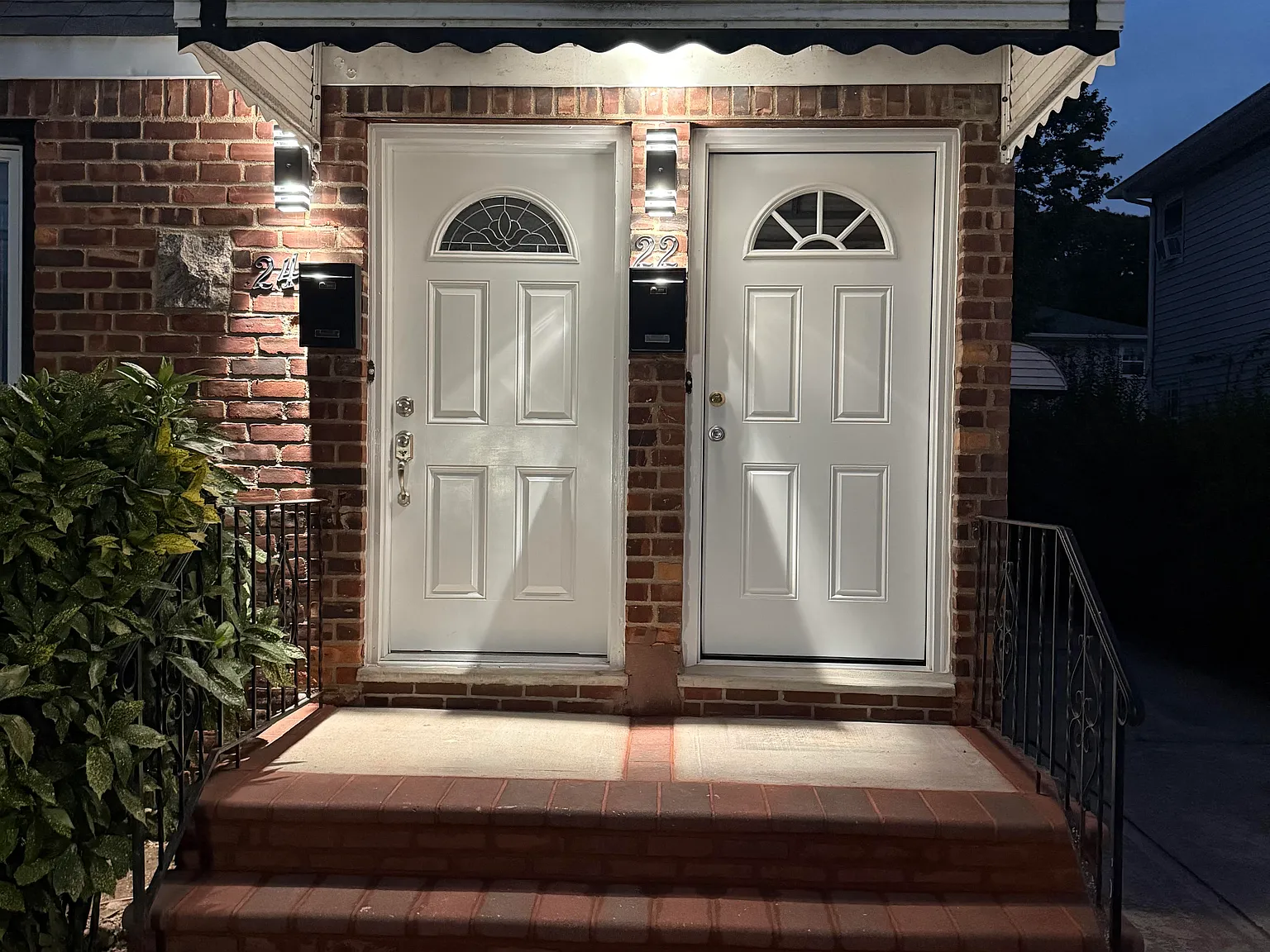 Apartment entrance on the left