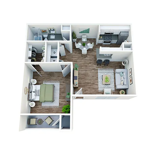 Floor plan A2 - 1 Bed | 1 Bath | Classic