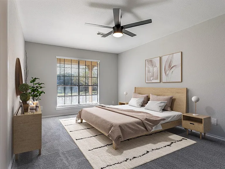 Bedroom 1. This image shows a virtually furnished space. Bedrooms come unfurnished.
