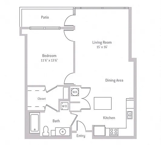 Floor plan 1C w/ Balcony