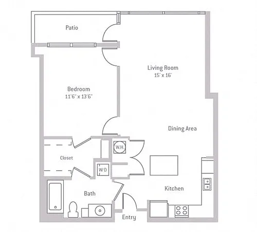 Floor plan 1C w/ Balcony