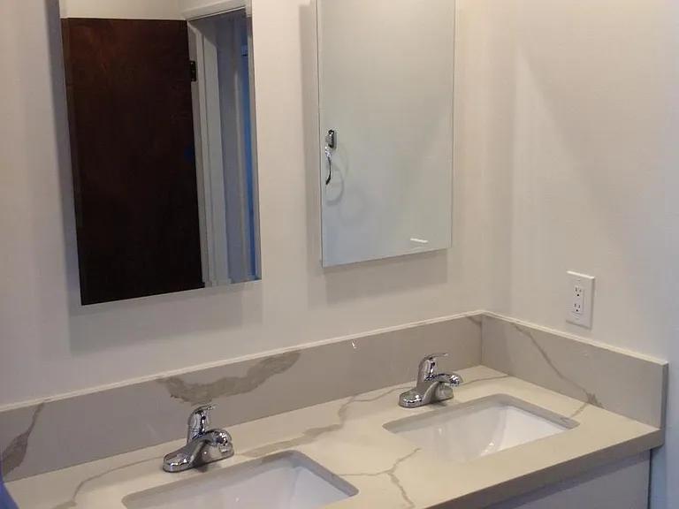 Two Sink Quartz Counter in Bathrooms
