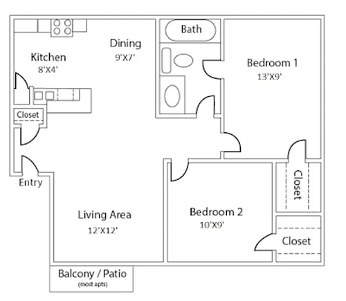 Floor plan 2/1p