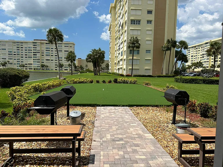 mini golf and BBQ area