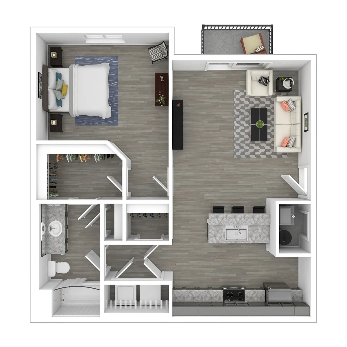 Floor plan 1 Bedroom 1 Bath
